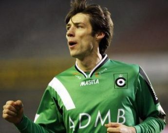 Oleg Yashuk, just after a goal for Cercle Brugge